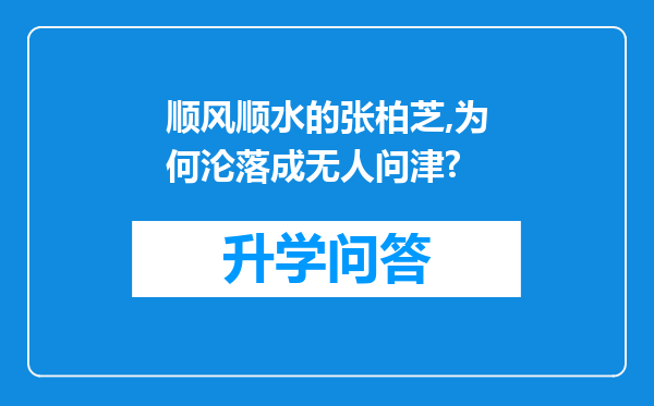 顺风顺水的张柏芝,为何沦落成无人问津?