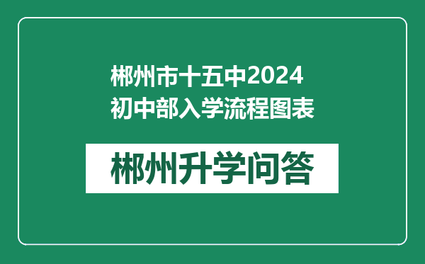 郴州市十五中2024初中部入学流程图表