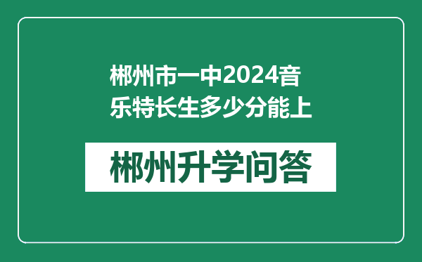 郴州市一中2024音乐特长生多少分能上