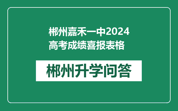 郴州嘉禾一中2024高考成绩喜报表格