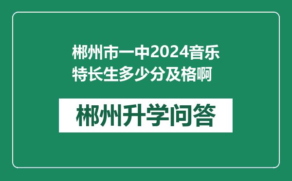 郴州市一中2024音乐特长生多少分及格啊