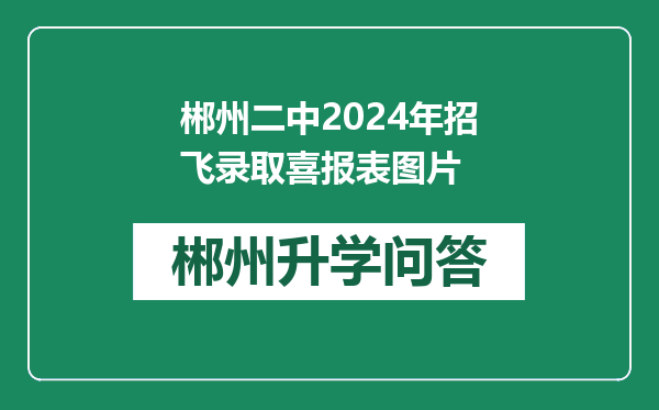 郴州二中2024年招飞录取喜报表图片