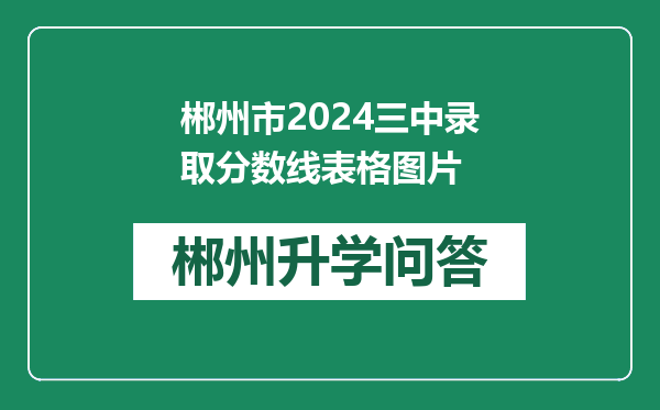 郴州市2024三中录取分数线表格图片