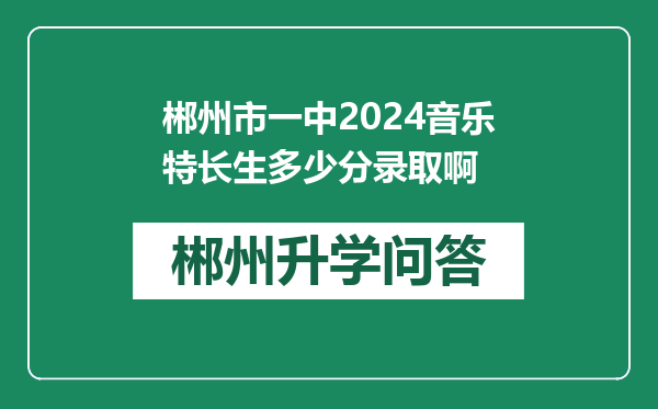 郴州市一中2024音乐特长生多少分录取啊