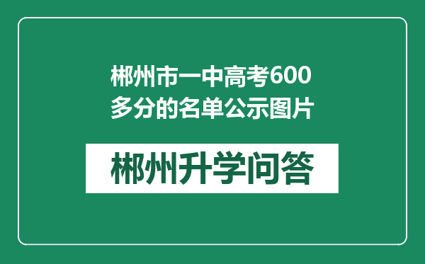 郴州市一中高考600多分的名单公示图片