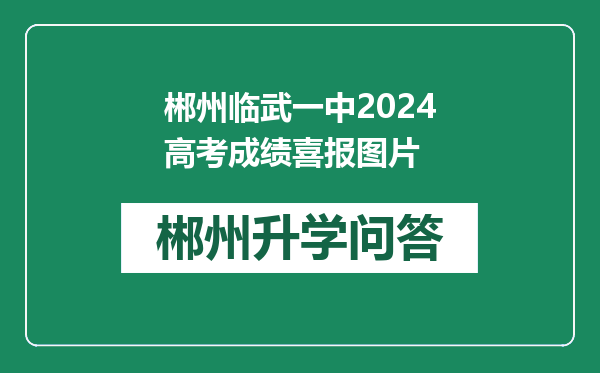 郴州临武一中2024高考成绩喜报图片