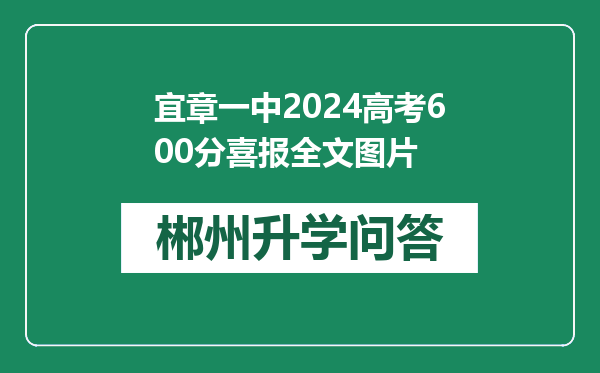 宜章一中2024高考600分喜报全文图片