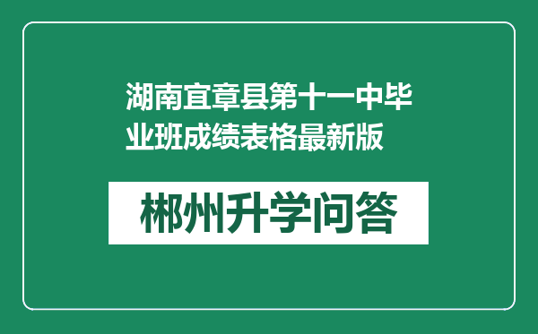 湖南宜章县第十一中毕业班成绩表格最新版