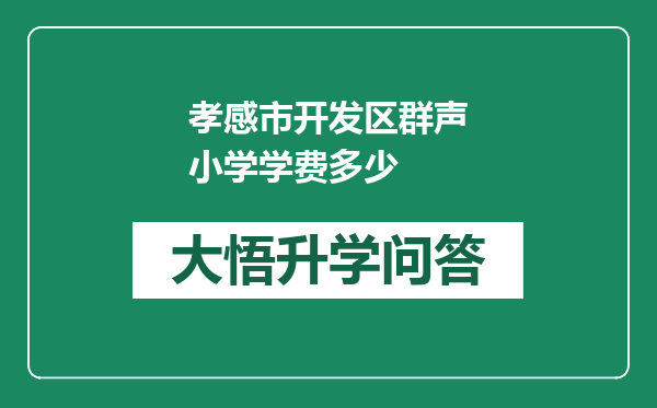 孝感市开发区群声小学学费多少