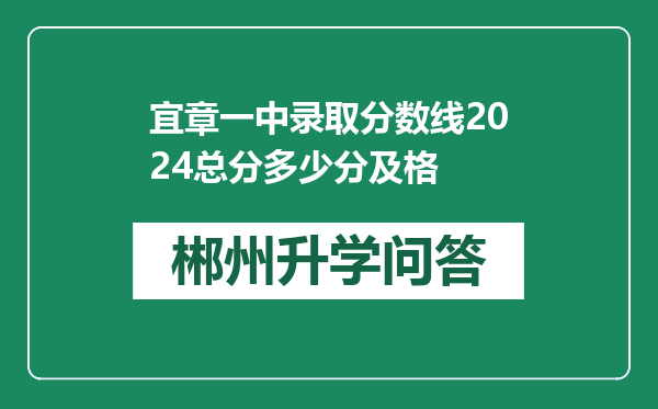 宜章一中录取分数线2024总分多少分及格