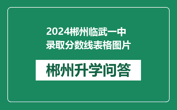 2024郴州临武一中录取分数线表格图片