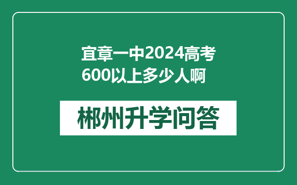 宜章一中2024高考600以上多少人啊