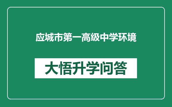 应城市第一高级中学环境