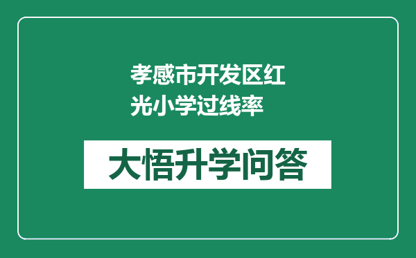 孝感市开发区红光小学过线率