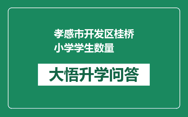 孝感市开发区桂桥小学学生数量