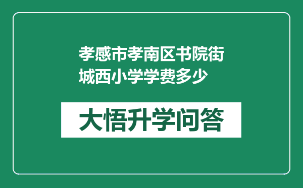 孝感市孝南区书院街城西小学学费多少