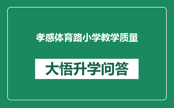 孝感体育路小学教学质量