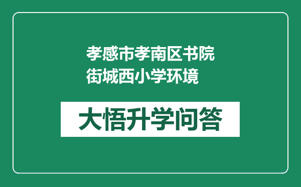 孝感市孝南区书院街城西小学环境