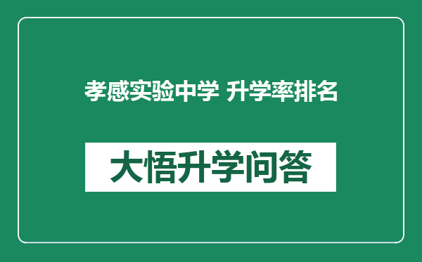 孝感实验中学 升学率排名