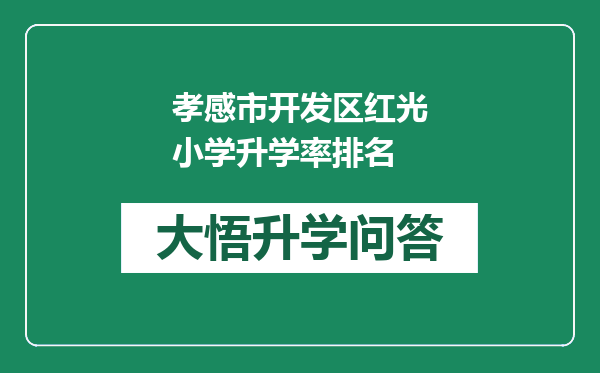 孝感市开发区红光小学升学率排名