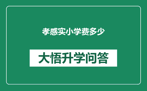 孝感实小学费多少