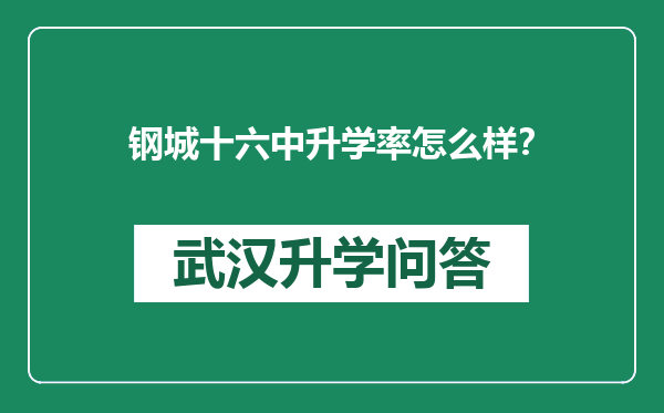 钢城十六中升学率怎么样？