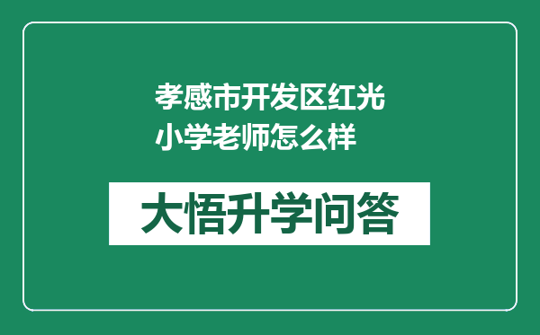 孝感市开发区红光小学老师怎么样