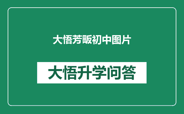 大悟芳畈初中图片