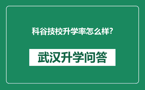 科谷技校升学率怎么样？
