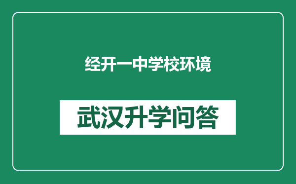 经开一中学校环境