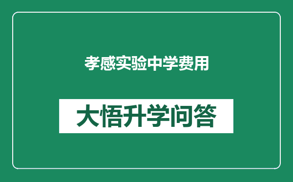 孝感实验中学费用
