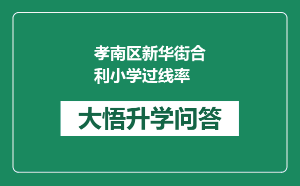 孝南区新华街合利小学过线率