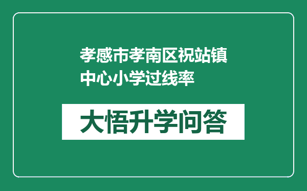 孝感市孝南区祝站镇中心小学过线率