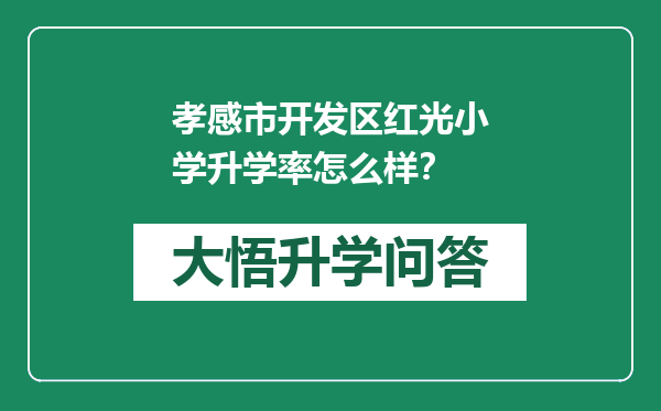 孝感市开发区红光小学升学率怎么样？