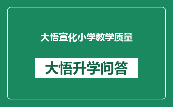 大悟宣化小学教学质量