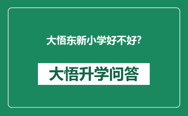 大悟东新小学好不好？