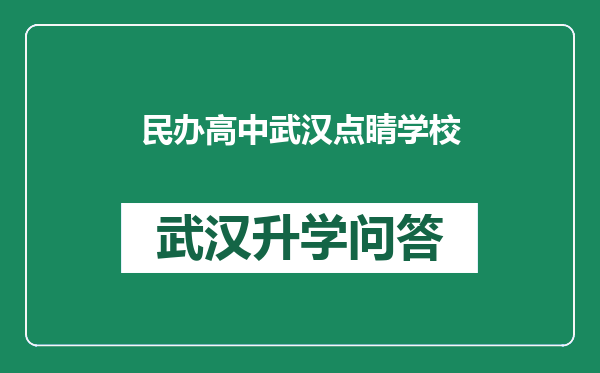 民办高中武汉点睛学校