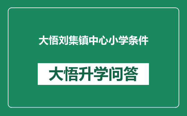 大悟刘集镇中心小学条件