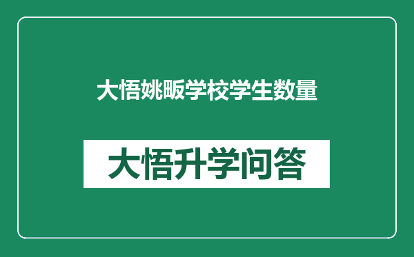大悟姚畈学校学生数量