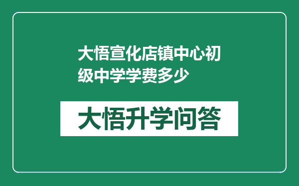 大悟宣化店镇中心初级中学学费多少
