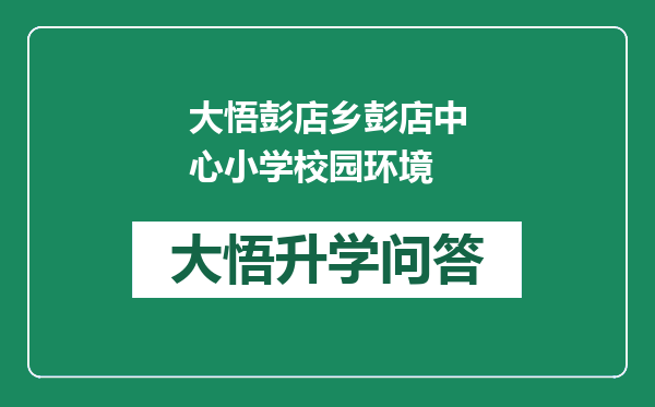 大悟彭店乡彭店中心小学校园环境