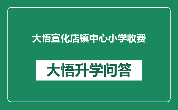 大悟宣化店镇中心小学收费