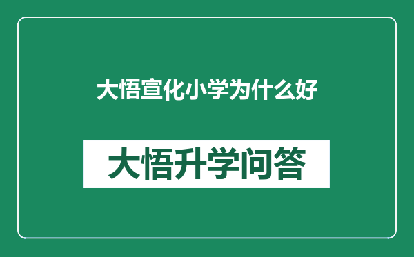 大悟宣化小学为什么好