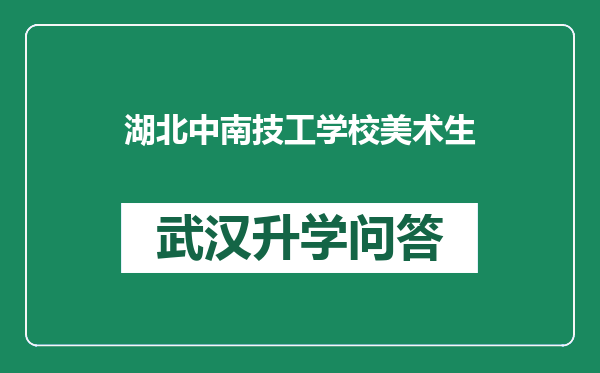 湖北中南技工学校美术生