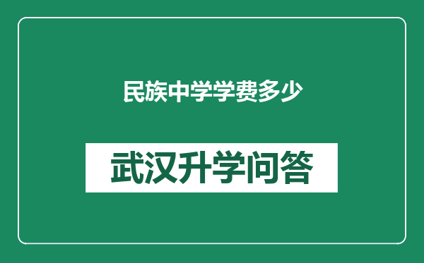 民族中学学费多少