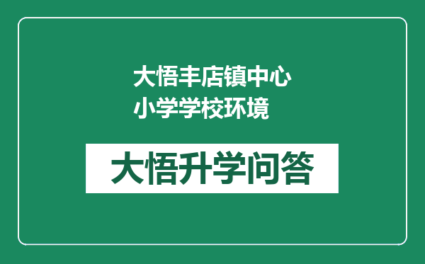 大悟丰店镇中心小学学校环境