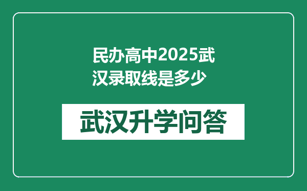 民办高中2025武汉录取线是多少