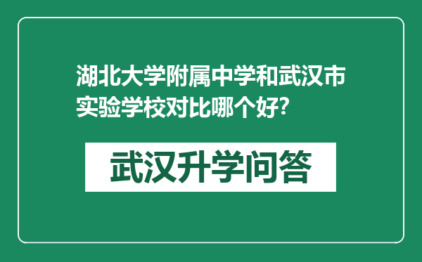 湖北大学附属中学和武汉市实验学校对比哪个好？