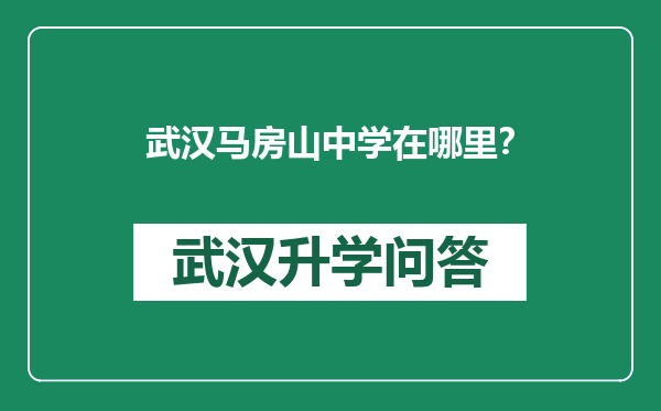 武汉马房山中学在哪里？