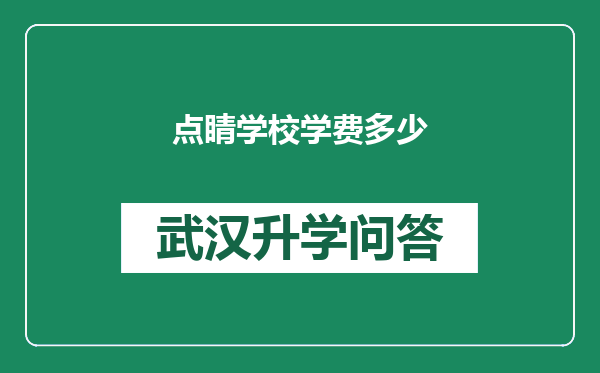 点睛学校学费多少